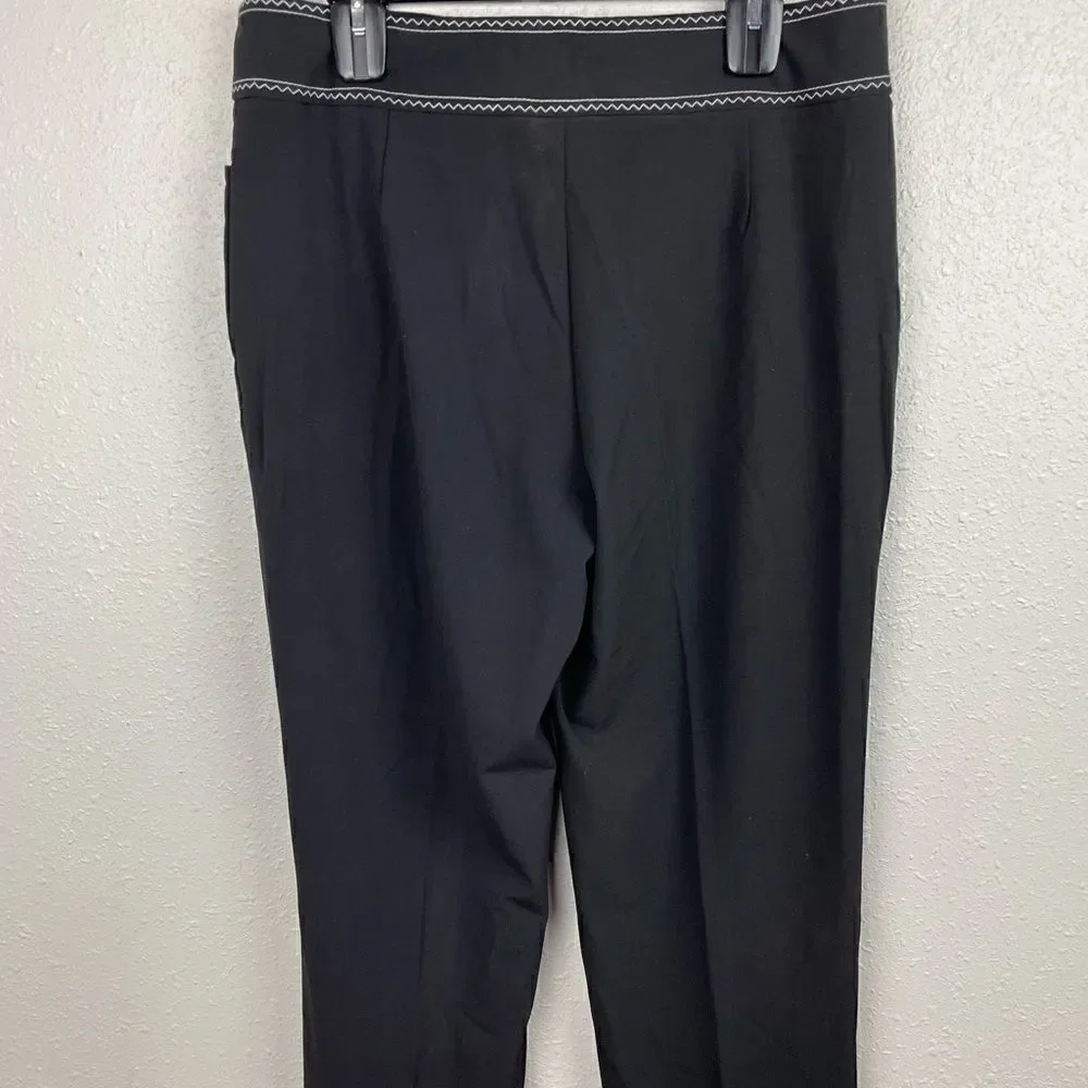 Multiples Black and White Stitched Slack Pants Size 10 EUC